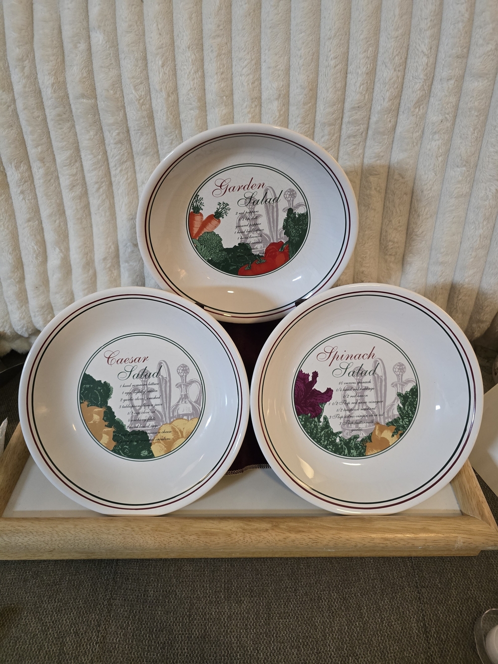 Vintage Certified International Corp Salad Bowls Set of 3 Made in Portugal